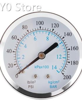 Dual Scale Metal Manometer 0-200psi / 0-14bar Pressure Gaug
