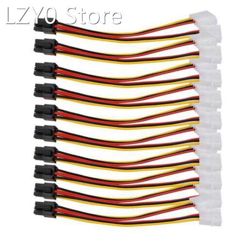 10PCS Molex 4 Pin to PCI-E PCI Express 6 Pin Power Converter
