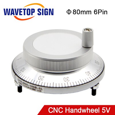 CNC Electronic Hand Wheel MPG Handwheel Dia.80mm 5V 6pin Pul