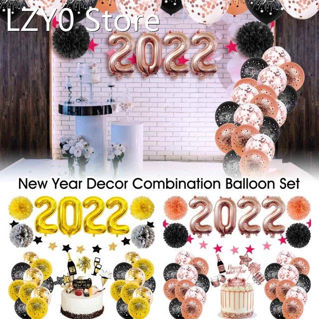 2022 New Year Balloons Set Happy New Year Decors Balloon Set
