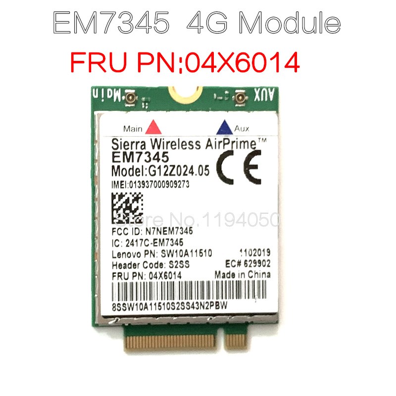 Lenovo ThinkPad EM7345 4G LTE Mobile Broadband 4G CARD WWAN
