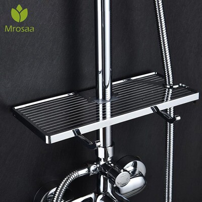 Chrome Bathroom Shelf Shower Storage Rack Holder Shampoo Ba