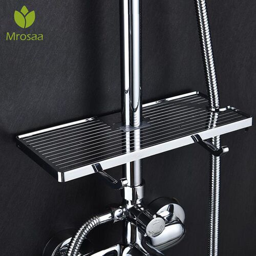 Chrome Bathroom Shelf Shower Storage Rack Holder Shampoo Ba