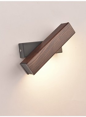 Wood LED Rotated Wall Lamp Bedside Night Light Modern Nordic