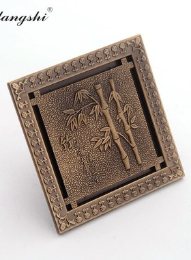 Bathroom Floor Drains 12cm*12cm Square Flower Art Carved Toi