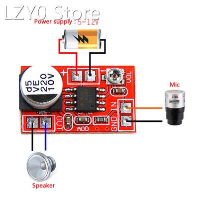 High Quality DC 5V-12V Micro Electret Amplifier MIC Condense