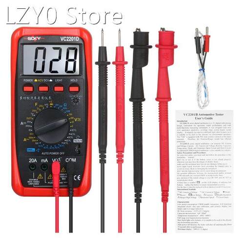 Portable Digital Multimeter Automotive Meter Tester Voltmete