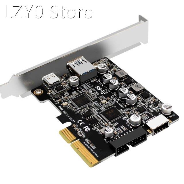 2-port PCI-E USB Riser Card PCIe Converter PCI-E to USB 3.2