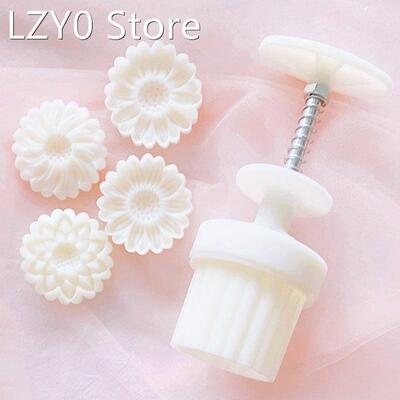 Mooncake Mould Chrysanthemum Shape Cantonese Hand Pressure 1