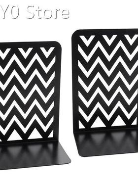 Pack of 2 Nonskid Heavy Duty Metal Bookend Magazines Organiz