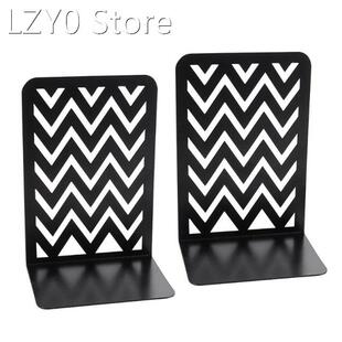 Pack of 2 Nonskid Heavy Duty Metal Bookend Magazines Organiz