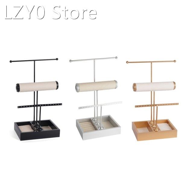 2022 New Luxury T-shaped Jewelry Organizer Tiered Tabletop B 橡塑材料及制品 其他塑料制品 原图主图