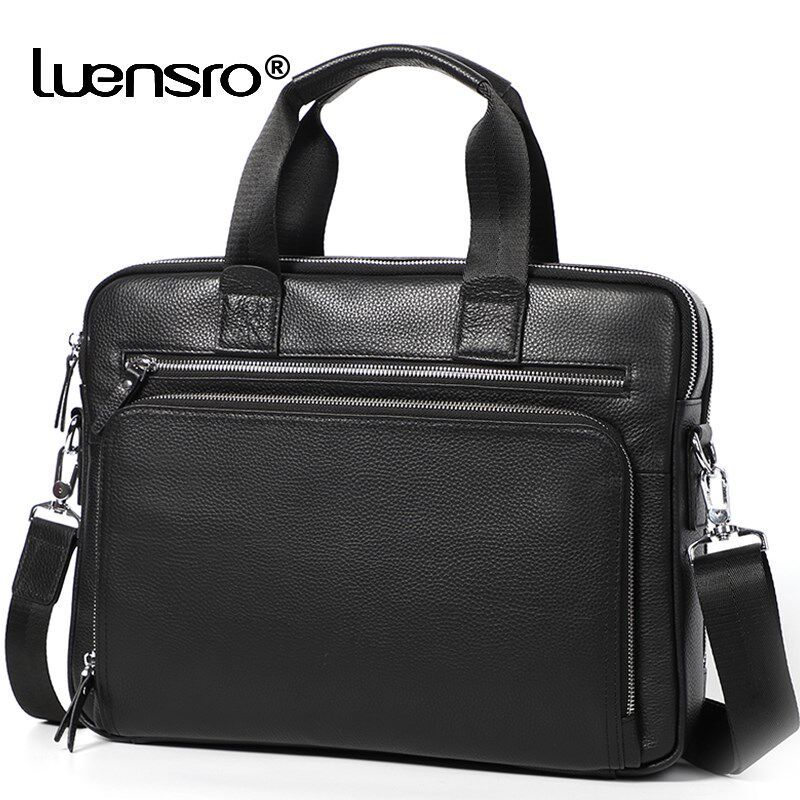 Large Men's Briefcase Genuine leather Satchel Bags Male 14