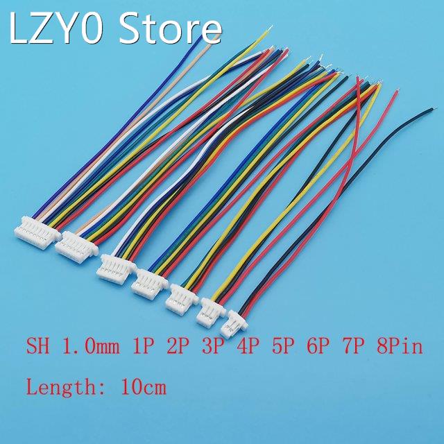 10Pcs JST SH1.0 Pitch 1.0mm 2P 3P 4P 5P 6P 7P 8 Pin Single F