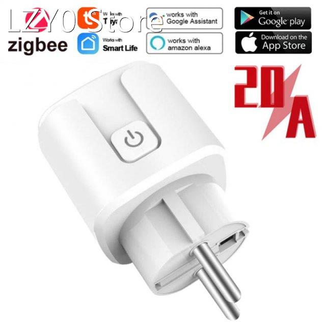 Zigbee Smart Plug 20A EU Socket Tuya Smart Life APP Work Wit