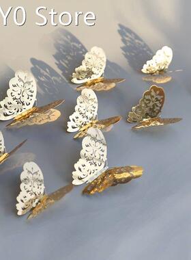 12pcs 3D Hollow Butterfly Wall Sticker for Home Decor DIY Bu