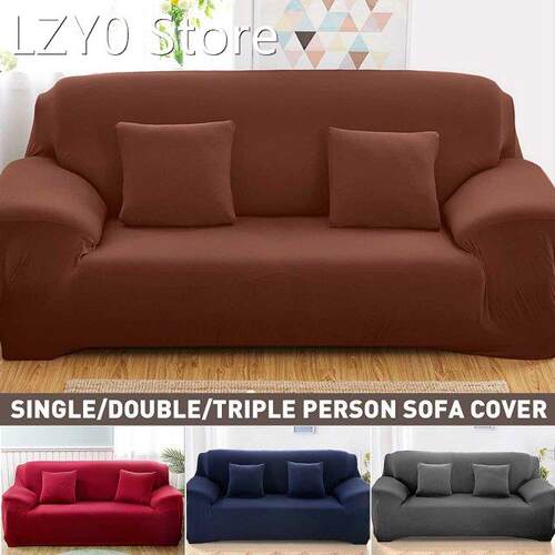 Solid Color Sectional Elastic Stretch Sofa Cover Spandex Sli
