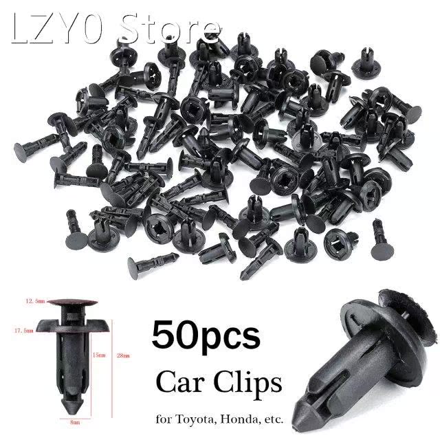 50Pcs 8MM Hot Plastic Vehicle Car Bumper Clips Fastener Buck