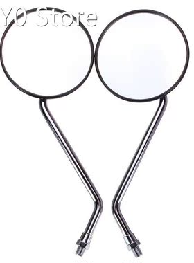 A Pair Universal 10mm Motorcycle Rearview Side Mirror Chrome