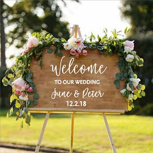 Wedding Party Welcome Sign Bride and Groom Names Wedding Dat