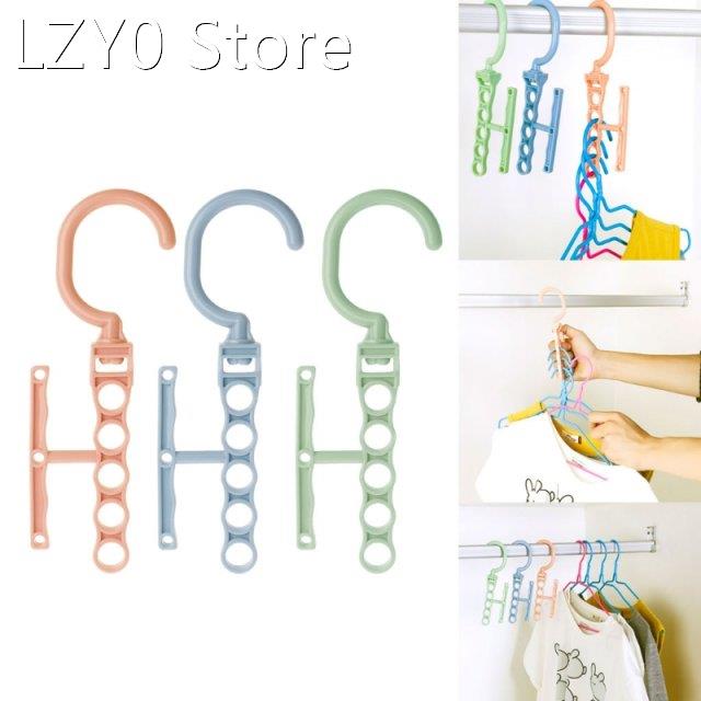 5 Holes Clothes Hanger Organizer Multifunction 360 Rotating