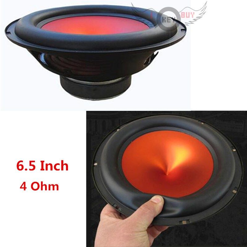 6.5 Inch 4 Ohm 400W V-shaped Red Funnel Cone Thick Rubber Ed