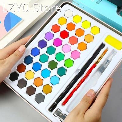 1Box Watercolor Pigment Set 36-Color Watercolor Paint Studen