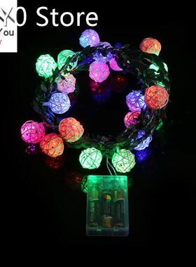 Christmas decoration 2.2 meters 20led rattan ball round cane