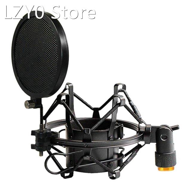Microphone Shock Mount with Double Mesh Filter Adjustable An
