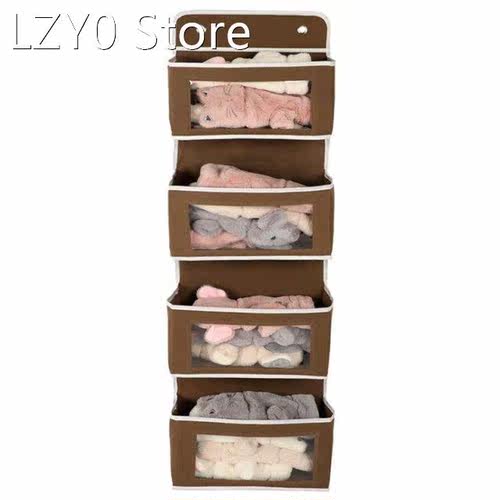 Over Door Hanging Organizer with 4 Clear Window Pockets Wall