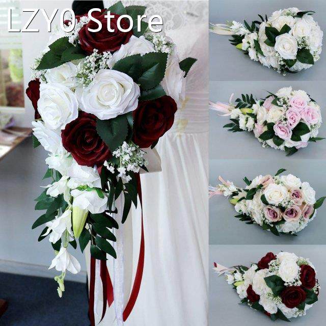 4 Types Wedding Party Bouquet Flower for Bride or Bridesmaid