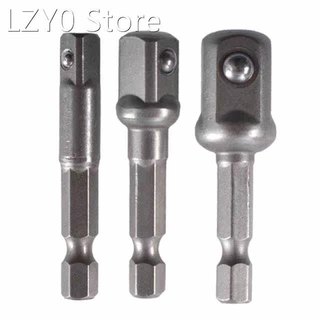 3 Pcs/Set Power Drill Sockets Adapter Set 1/4