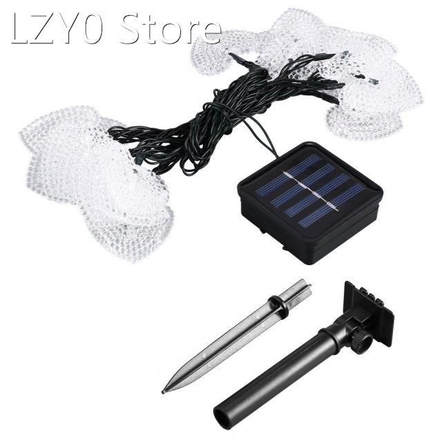 20 LED Heart Solar String Lights with Solar Panel Waterproof