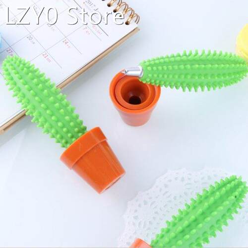 2 Pack Cartoon Cactus Ballpoint Pen Creative 3D Cactus Style