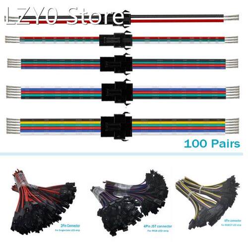 100pairs/lot 2/3/4/5/6pin Male and Female JST Connector DC5-