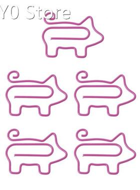 Cute Pig Metal Paper Clips Pin Book Bookmark Memo Clip Offic
