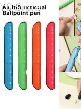 Creative Multifunction 3 in 1 Plastic Ruler Ballpoint Pen Wi