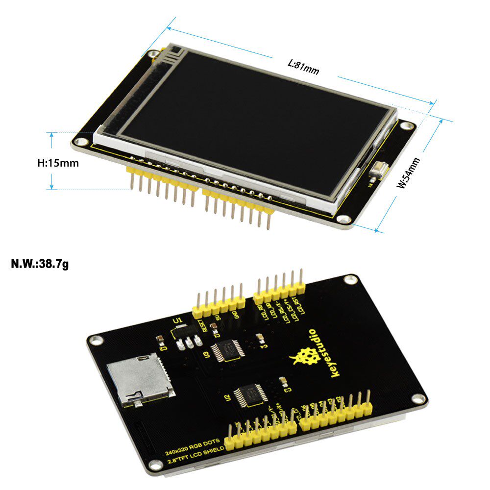 2.8 Inch  240*320  TFT LCD Shield for arduino UNO R3