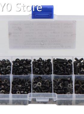 720Pcs M3 Alloy Steel Black High Strength Pan Head Countersu