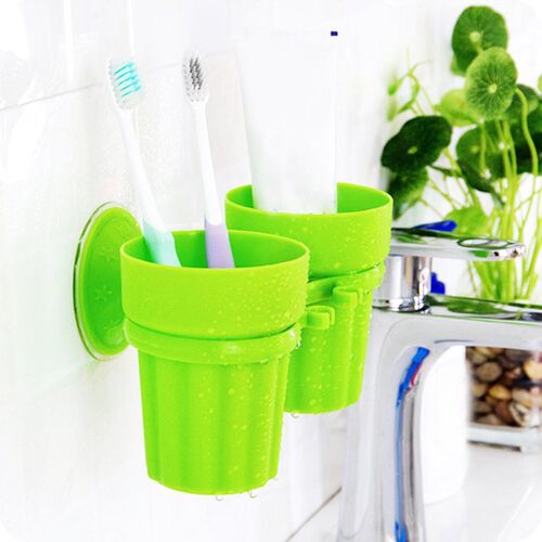 Creative Suction Couple Bathroom Tumblers Toothpaste Toothb