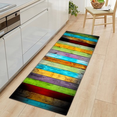 Square Strip Kitchen Pad Door Mat Absorbent Carpet Simulatio