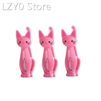 4Pcs Cute Cats Plastic Clothes Pegs Clothespins Cartoon Beac