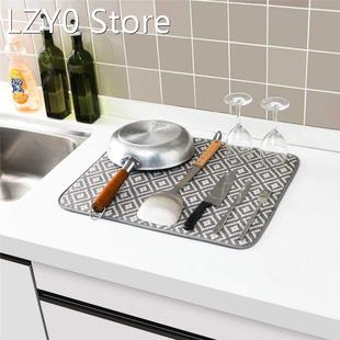 1PC Dish Drying Mat For Kitchen Sink Drainer Microfiber Cush