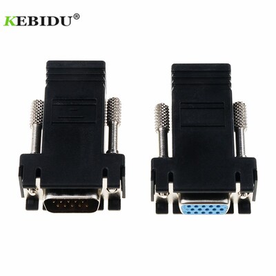 kebidu RJ45 to VGA Extender Male to LAN CAT5 CAT6 RJ45 Netw