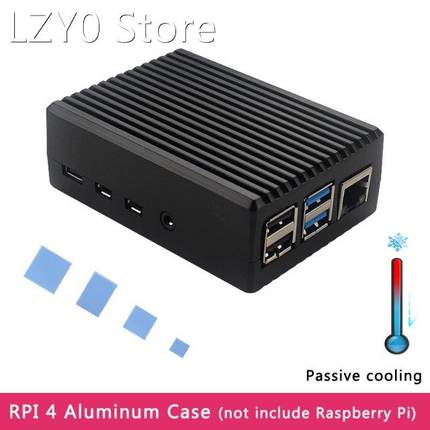Aluminum Alloy Case for Raspberry Pi 4 Black Box Metal Shell