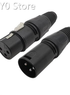 1/2Pair Metal 3 Pin XLR Male Plug + Female Jack Audio Microp