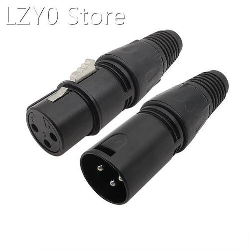 1/2Pair Metal 3 Pin XLR Male Plug + Female Jack Audio Microp