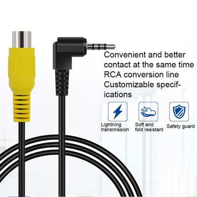 2.5mm To RCA Cable AV IN Cord 20cm For Car DVR Camcorder Re