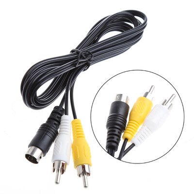 Black 1.5M/5FT Audio Video AV Stereo Composite Adapter Cabl