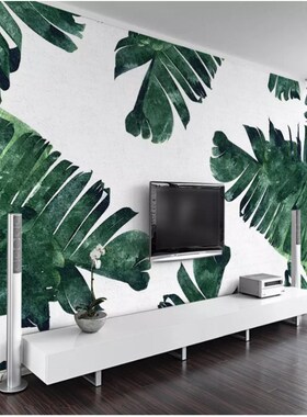 Southeast Asia banana leaf plant TV background wall wallpape